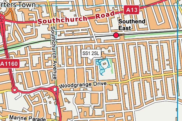 SS1 2SL map - OS VectorMap District (Ordnance Survey)