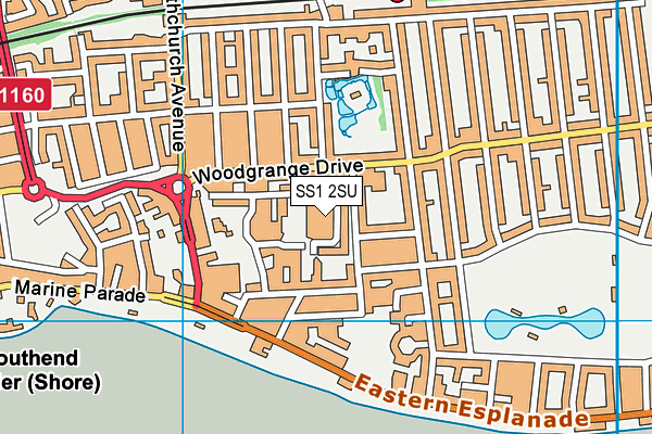 SS1 2SU map - OS VectorMap District (Ordnance Survey)