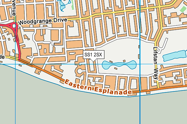 SS1 2SX map - OS VectorMap District (Ordnance Survey)