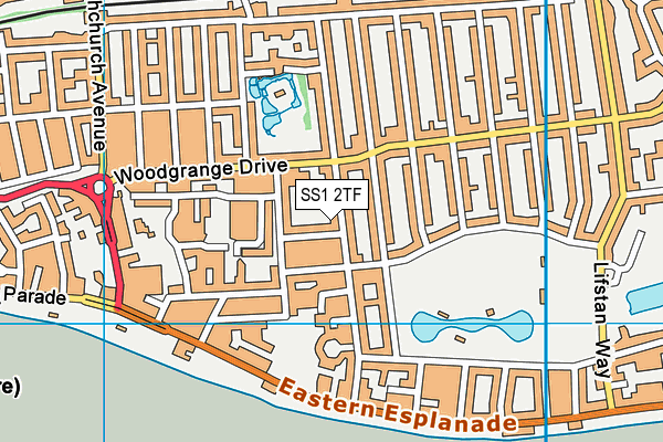 SS1 2TF map - OS VectorMap District (Ordnance Survey)