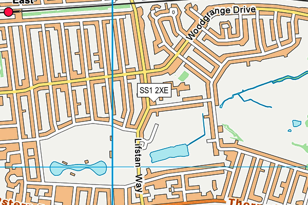 SS1 2XE map - OS VectorMap District (Ordnance Survey)