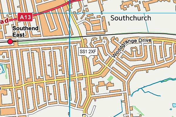 SS1 2XF map - OS VectorMap District (Ordnance Survey)