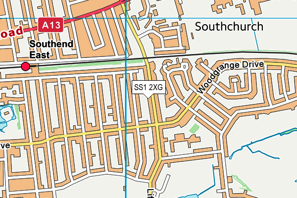 SS1 2XG map - OS VectorMap District (Ordnance Survey)