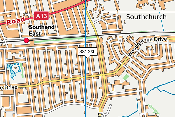 SS1 2XL map - OS VectorMap District (Ordnance Survey)