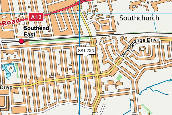 SS1 2XN map - OS VectorMap District (Ordnance Survey)