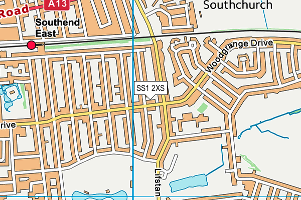SS1 2XS map - OS VectorMap District (Ordnance Survey)