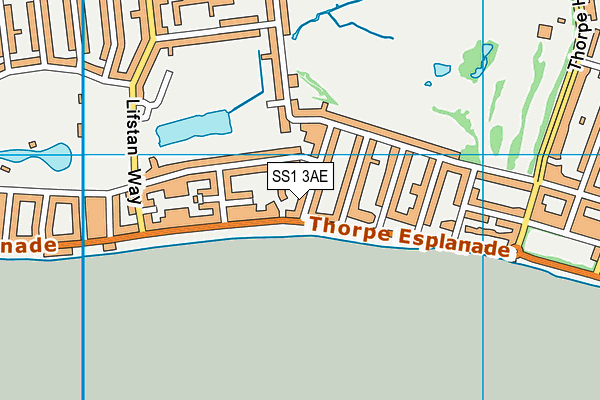 SS1 3AE map - OS VectorMap District (Ordnance Survey)
