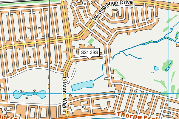 SS1 3BS map - OS VectorMap District (Ordnance Survey)