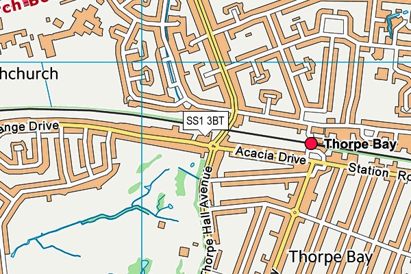 SS1 3BT map - OS VectorMap District (Ordnance Survey)