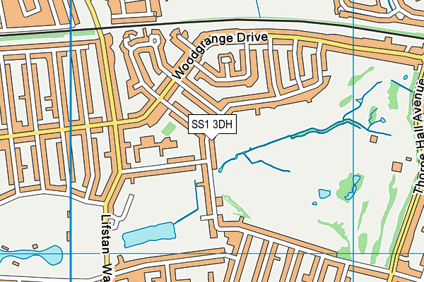 SS1 3DH map - OS VectorMap District (Ordnance Survey)