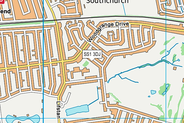 SS1 3DJ map - OS VectorMap District (Ordnance Survey)