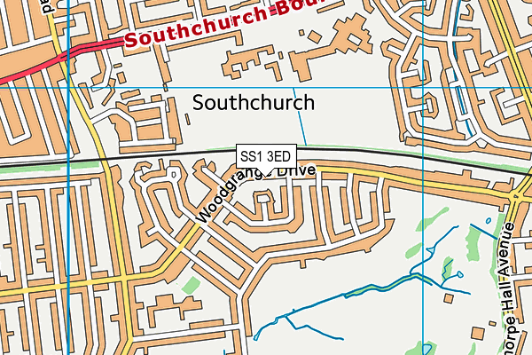 SS1 3ED map - OS VectorMap District (Ordnance Survey)