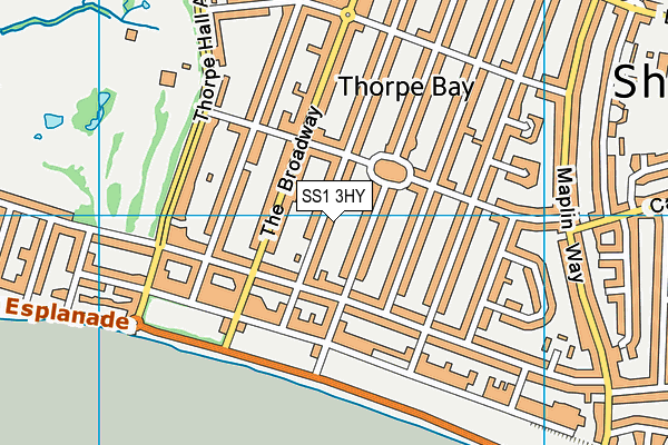 SS1 3HY map - OS VectorMap District (Ordnance Survey)