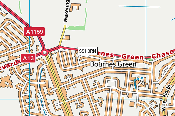 SS1 3RN map - OS VectorMap District (Ordnance Survey)