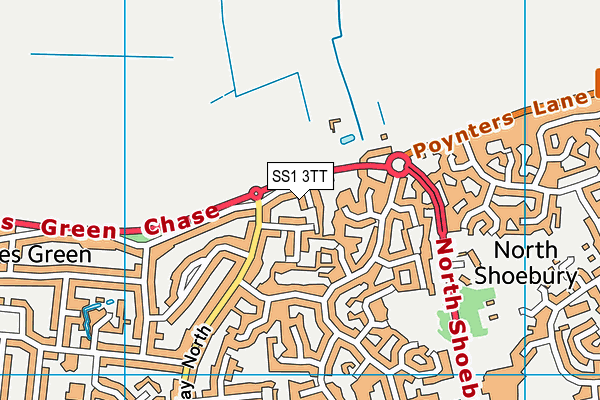 SS1 3TT map - OS VectorMap District (Ordnance Survey)