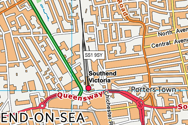 SS1 9SY map - OS VectorMap District (Ordnance Survey)