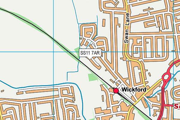 SS11 7AR map - OS VectorMap District (Ordnance Survey)