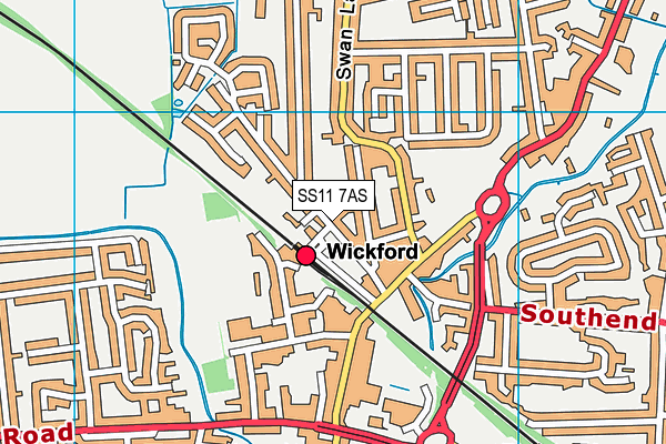 SS11 7AS map - OS VectorMap District (Ordnance Survey)