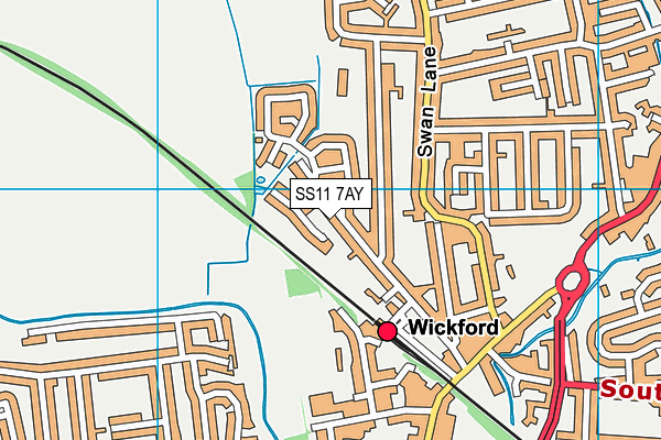 SS11 7AY map - OS VectorMap District (Ordnance Survey)