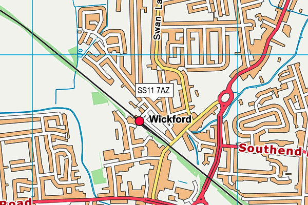 SS11 7AZ map - OS VectorMap District (Ordnance Survey)