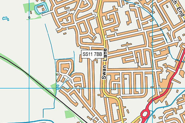 SS11 7BB map - OS VectorMap District (Ordnance Survey)