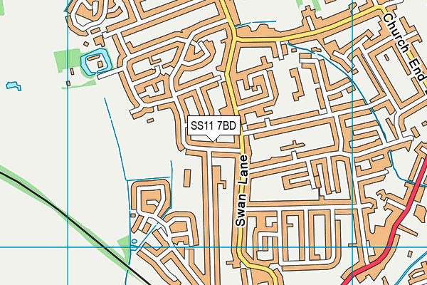 SS11 7BD map - OS VectorMap District (Ordnance Survey)