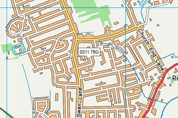 SS11 7BG map - OS VectorMap District (Ordnance Survey)
