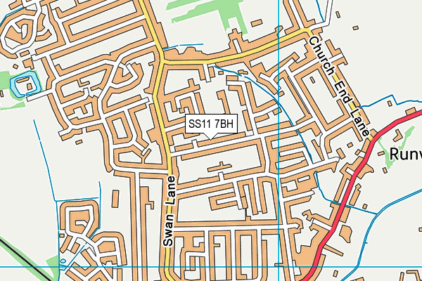 SS11 7BH map - OS VectorMap District (Ordnance Survey)