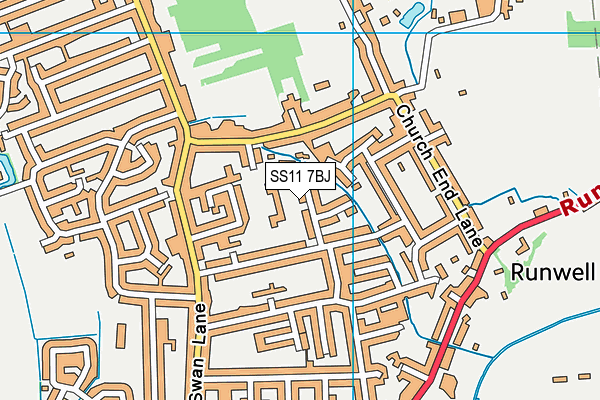Runwell Community Primary School map (SS11 7BJ) - OS VectorMap District (Ordnance Survey)