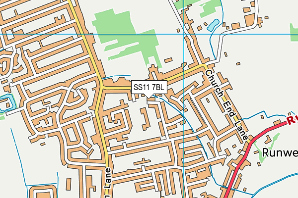 SS11 7BL map - OS VectorMap District (Ordnance Survey)
