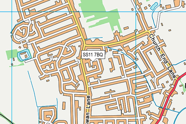 SS11 7BQ map - OS VectorMap District (Ordnance Survey)