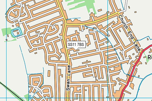 SS11 7BS map - OS VectorMap District (Ordnance Survey)