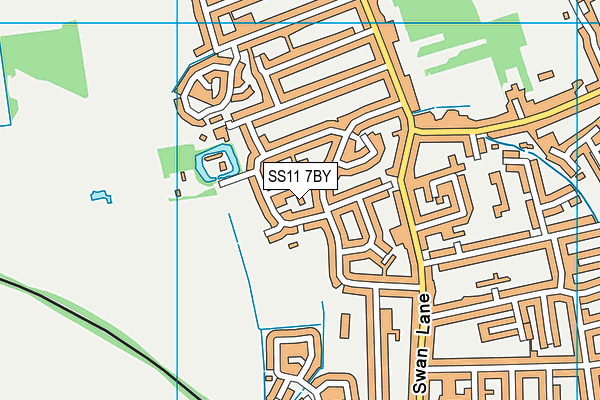 SS11 7BY map - OS VectorMap District (Ordnance Survey)