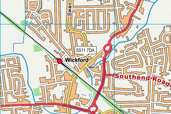 SS11 7DA map - OS VectorMap District (Ordnance Survey)