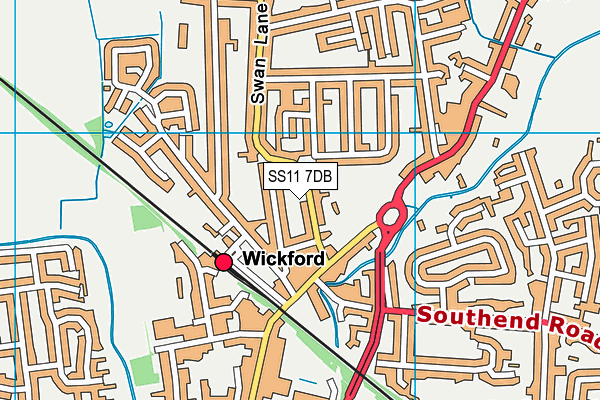 SS11 7DB map - OS VectorMap District (Ordnance Survey)