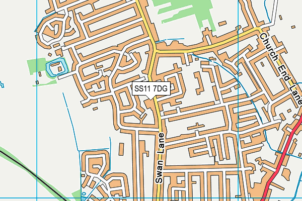SS11 7DG map - OS VectorMap District (Ordnance Survey)