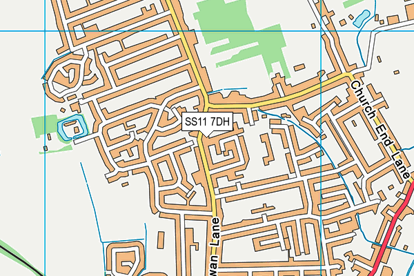 SS11 7DH map - OS VectorMap District (Ordnance Survey)