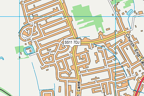 SS11 7DJ map - OS VectorMap District (Ordnance Survey)