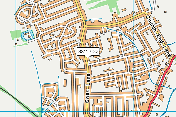 SS11 7DQ map - OS VectorMap District (Ordnance Survey)