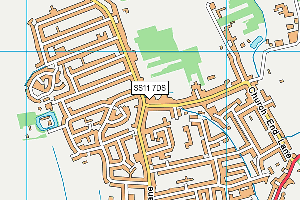 SS11 7DS map - OS VectorMap District (Ordnance Survey)