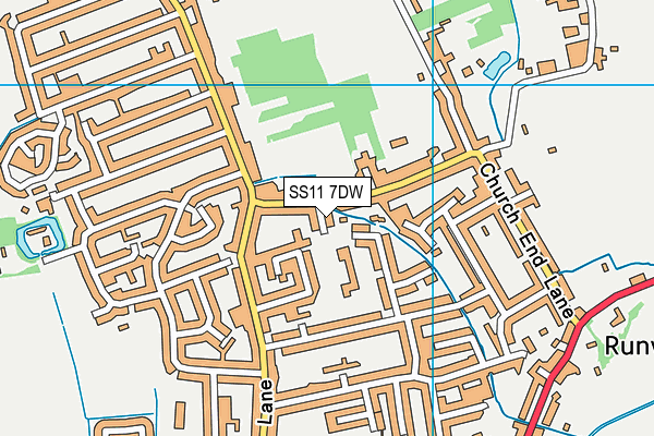 SS11 7DW map - OS VectorMap District (Ordnance Survey)