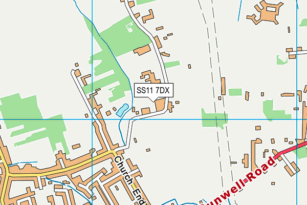 SS11 7DX map - OS VectorMap District (Ordnance Survey)