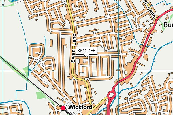 SS11 7EE map - OS VectorMap District (Ordnance Survey)