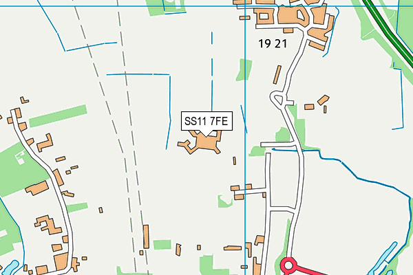 SS11 7FE map - OS VectorMap District (Ordnance Survey)