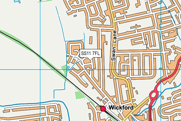 SS11 7FL map - OS VectorMap District (Ordnance Survey)