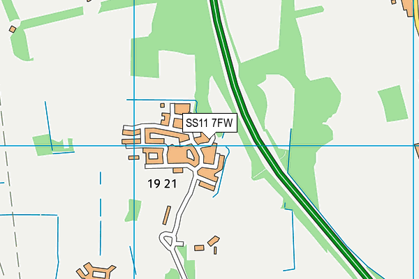SS11 7FW map - OS VectorMap District (Ordnance Survey)