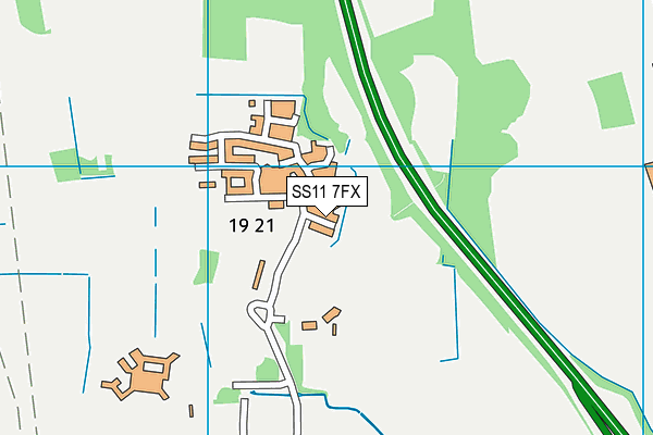 SS11 7FX map - OS VectorMap District (Ordnance Survey)
