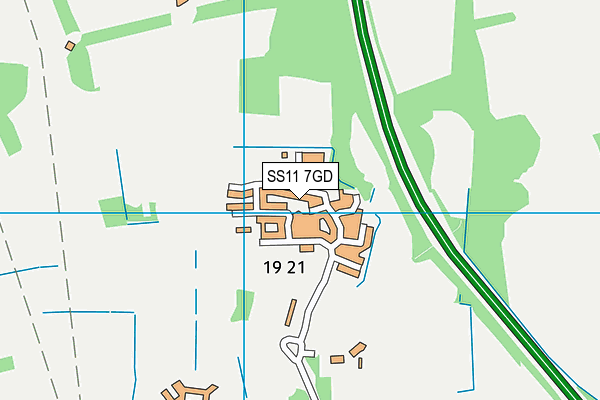 SS11 7GD map - OS VectorMap District (Ordnance Survey)