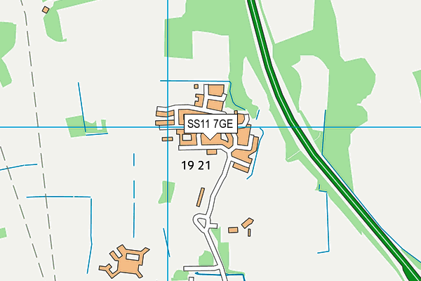 SS11 7GE map - OS VectorMap District (Ordnance Survey)