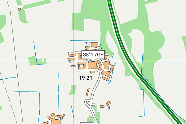 SS11 7GF map - OS VectorMap District (Ordnance Survey)